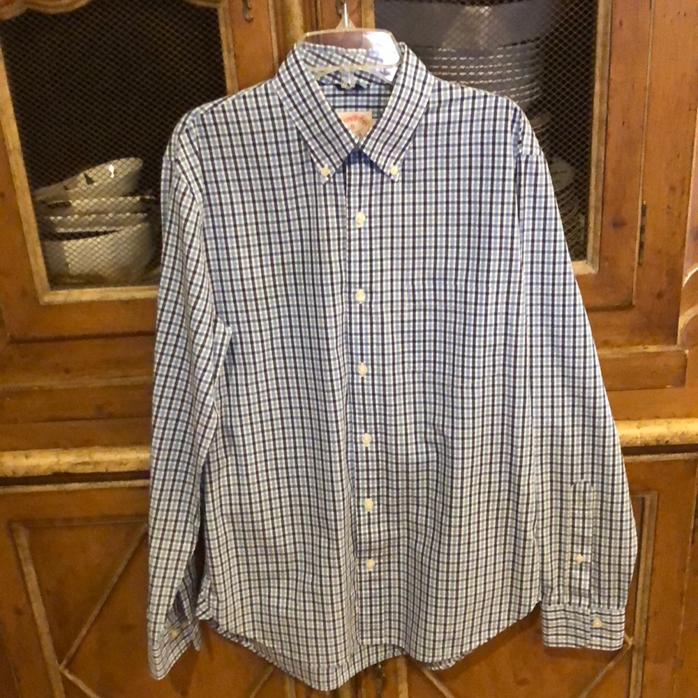 Brooks Brothers blue check long sleeve shirt